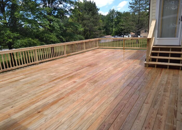 a large wooden deck in baltimore county